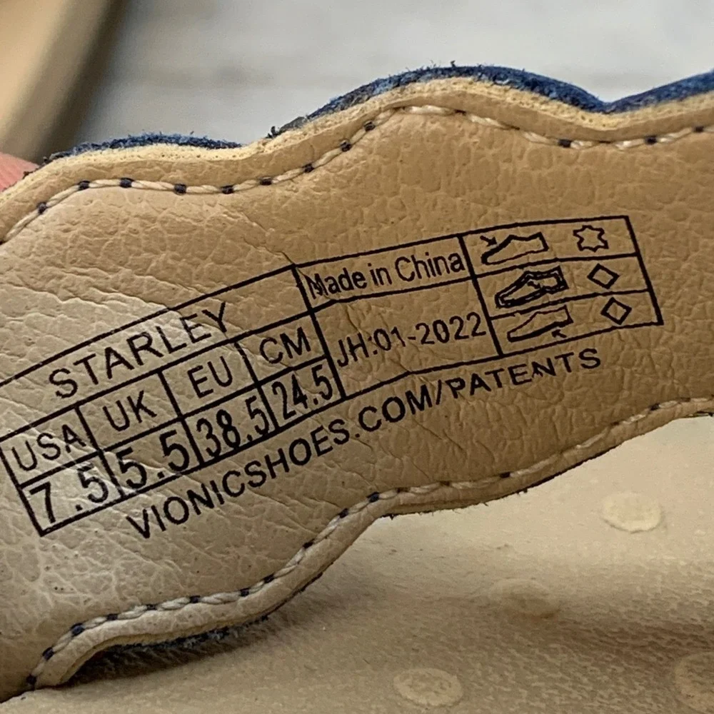 Vionic Starley Women's Blue Studded Thong Sandals 7.5 Casual Comfort Shoes - Picture 8 of 10